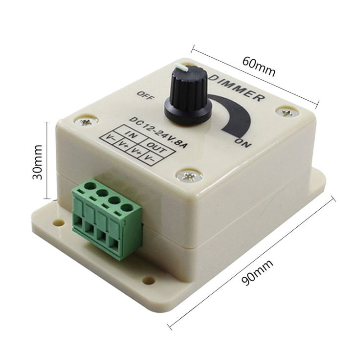 worth-buy-sakelar-peredup-pwm-ลูกบิดหรี่แสง-monotone-optical-switch-dc12v-24v-แรงดันไฟฟ้า8a-ควบคุมตัวควบคุมปรับความสว่างได้
