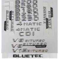 3D Chrome Silver Letters For Benz W246 B150 B160 B180 B200 B220 B230 B250 B260 B280 AMG CDI CGI BLUETEC 4MATIC Emblems