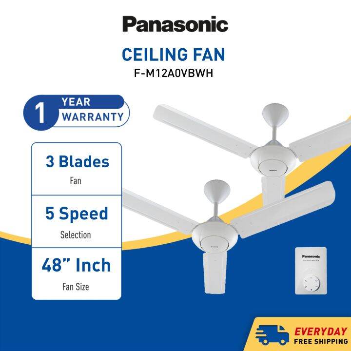 PANASONIC CEILING FAN 3 BLADE REGULATOR FM12A0 48 INCH 5 Speed
