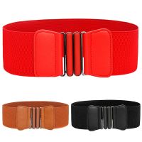 Women Fashion Waist Belts Lady Solid Stretch Elastic Wide Belt Dress Adornment Waistband