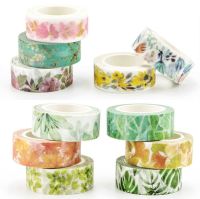 Romantic Floral Paper Washi Tape 15mm*7m Flowers Masking Tapes Decorative Stickers DIY Stationery School Supplies Pendants