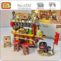 LOZ 1252สถาปัตยกรรมอาหารแผงลอยทาโกะยากิอาหารทะเลซูชิไวน์ร้านอาหาร DIY มินิบล็อกอิฐอาคารของเล่นสำหรับเด็กไม่มีกล่อง