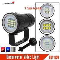 Uranusfire LED waterproof diving flashlight video light XHP70 XM-L2 Photography torch underwater video lighting for diving