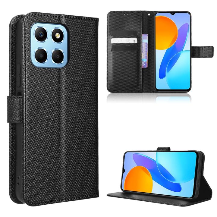 flip-case-dompet-หนัง-pu-พร้อมขาตั้งสำหรับ-honor-x8-5g-honor-x6