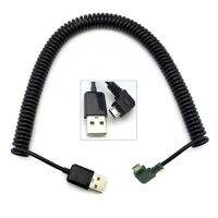 1m 3m Micro USB cable Male 90 degree Angled elbow to USB Male spring coil Reduced stretch Fast data Load cable Wires  Leads Adapters