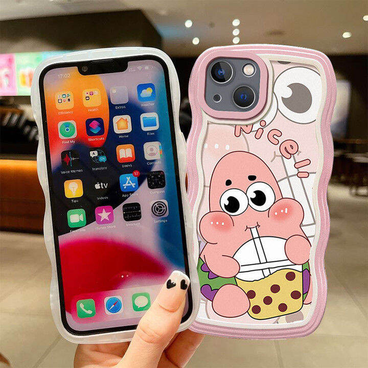 เคสโทรศัพท์ขอบคลื่นน่ารักสำหรับ-oppo-a54-a57-a53-a52-a55-a58-a74-a76-a77-a77s-a78-a92-a93-a95-a96การ์ตูนปลาดาวแพททริก-spongebob-ซองนุ่มกันกระแทกโทรศัพท์ผ้าคลุม