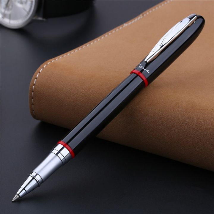 picasso-907-high-quality-luxurious-montmartre-metal-black-rollerball-pen-with-yellow-red-ring-original-box-option-pens