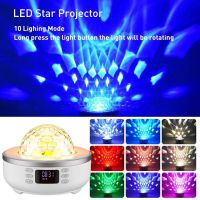 Wireless Speaker 360 Degree Rotation Projector Night Light LED Lamp Digital Clock Bluetooth Music Player Support TF Card vitog