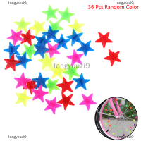 langyouzi9 36 pcs จักรยานล้อพูดพลาสติกดาวเด็กคลิปตกแต่งสี