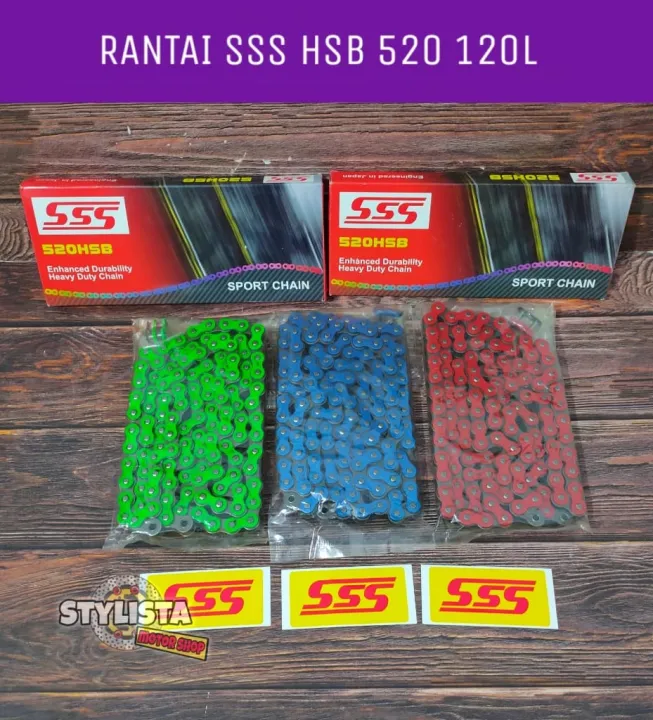 RANTAI SSS 520 120L WARNA CBR250RR R25 MT25 KLX250 NINJA 250 Z250 ...