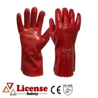 ถุงมือพีวีซีป้องกันสารเคมี Chemical protection PVC gloves รุ่นLC806S ยี่ห้อ License