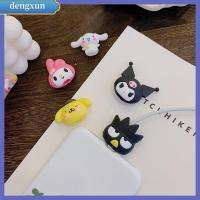 DENGXUN เคสป้องกันซิลิโคนฝาปิดที่ม้วนสายชาร์จสายข้อมูลสายเคเบิลป้องกันอุปกรณ์ป้องกันสายชาร์จกัด