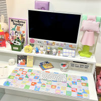 Giant mousepad/Desk mat : STWM pattern  white edition ที่รองเมาส์ขนาดใหญ่ 30x80cm  | Stickwithme4ev