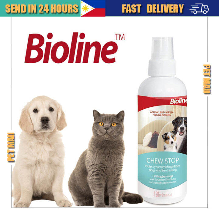 【Bioline】 Pet Chew Stop Anti Chew Dog Training Spray 120ml for Dogs Pet