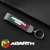 Car Keychain Keyring Alloy Leather Chain for Abarth 595 500 abarth 124