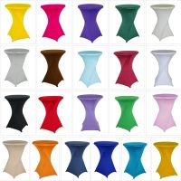 Height Stretch Round Tablecloth Cocktail Table Spandex Table Cloth Bar Hotel Party Wedding Table Cloth Decoration Multi-color