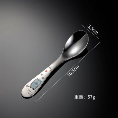 Eco-Friendly Spoon Baby Kitchen Supplies Flatware Cute Safe Fork Stainless Steel Kids Cutlery Carving