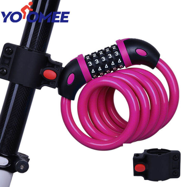 Yoomee Bike Lock with 5Digit Code, 1.2M/4ft Bicycle Lock Combination