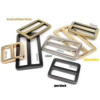 【hot】 2pcs Metal Leather Shoulder Web Rectangle Adjust Tri-glide Pin Buckle Slider O