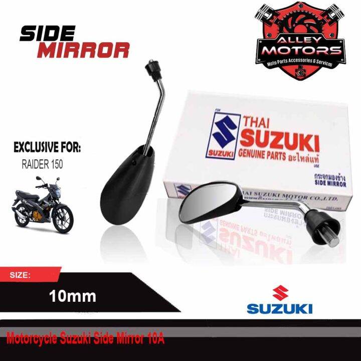 SUZUKI SIDE MIRROR CHROME STEM 10MM FOR RAIDER 150 5VV 10A By Alley