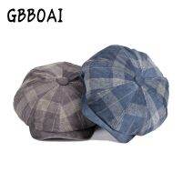 Peaky Blinders Plaid Berets Caps for Men Women Vintage Classic Englad Style Casual Hats Corduroy Octagon Hat Painter Cap