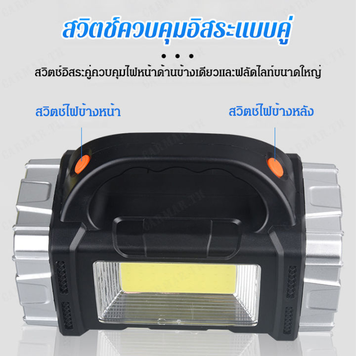 carmar-ไฟฉายพกพา-led-แบบมือถือ-สว่างแจ่ม-ชาร์จได้ด้วยพลังงานแสงอาทิตย์