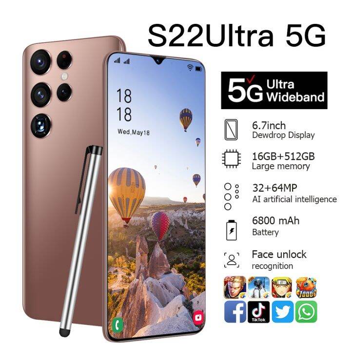 5g Cellphone Big Sale Original 2023 Samsung Galaxy S22 Ultra 5g Android Smartphone 67inch Full 7609