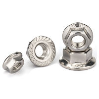 (JIE YUAN)2/25X M3 M4 M5 M6 M8 M10 M12สแตนเลสคุณภาพสูง Hexagon Hex Head Serrated Spinlock Flange Nut Locknut Lock Nut DIN6923