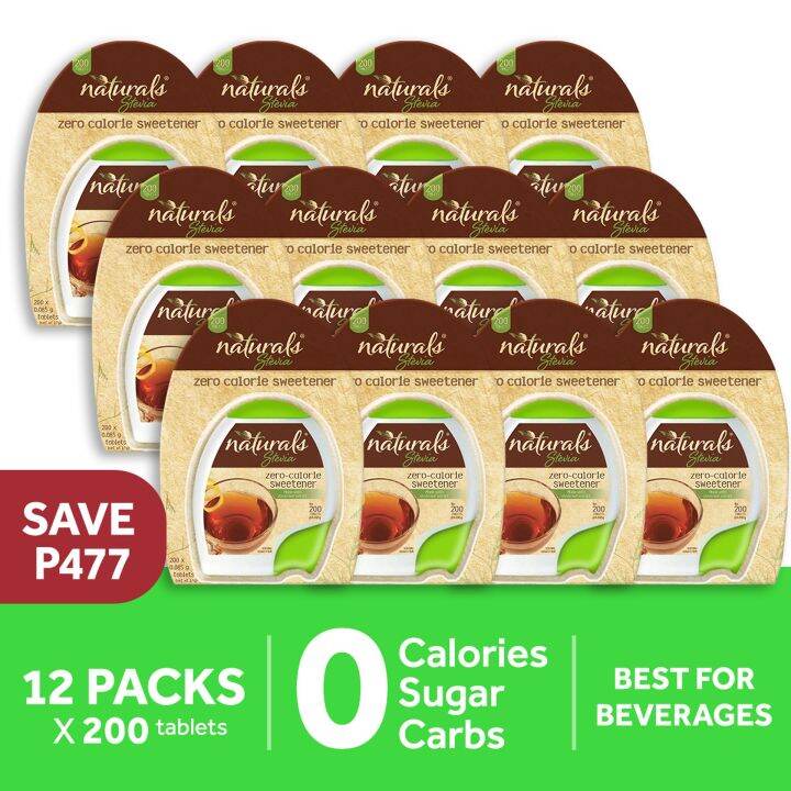 NATURALS STEVIA 12 packs x 200 tablets, Zero Calorie Sweetener, Stevia