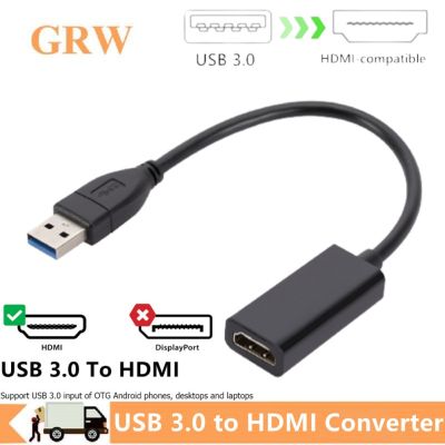 Chaunceybi USB 3.0 to HDMI-Compatible Adapte Cable 1080P Display Converter for Laptop Projector External Video Card