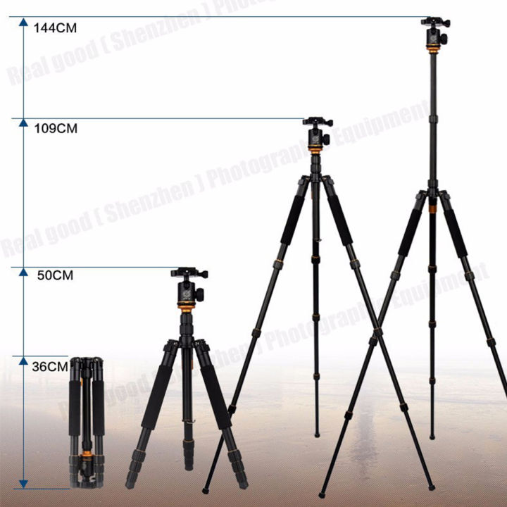 beike-qzsd-q999s-มืออาชีพถ่ายภาพแบบพกพาอลูมิเนียมขาตั้งกล้องชุด-monopod-ยืนหัวบอลสำหรับการเดินทางกล้อง-dslr