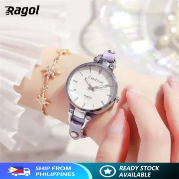 Women Girl Simple Quartz Wrist Watch PU Leather Strap Mini Thin Dial  Watches New 