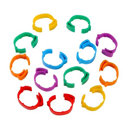 ；【‘； 35Pcs Chicken Foot Ring Adjustable Size Poultry Leg  No Number Label Buckle Ring 7 Colors Plastic Chick Duck Goose Farm Equipmen
