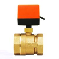 【YF】 2  Electric Ball Valve 3-wire 2 Point Control ways DN 32 DN50 Brass Motorized 220V 12V 24V