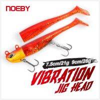 【hot】✗ Noeby Vibration Jig T Tail Soft Shad Set 7.5cm 21g 9cm 28g Wobblers Seabass Flatfish Bait leurre