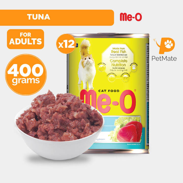 Me-O Adult Cat Wet Food Can Tuna in Jelly 400g BUNDLE OF 12 - PetMate ...