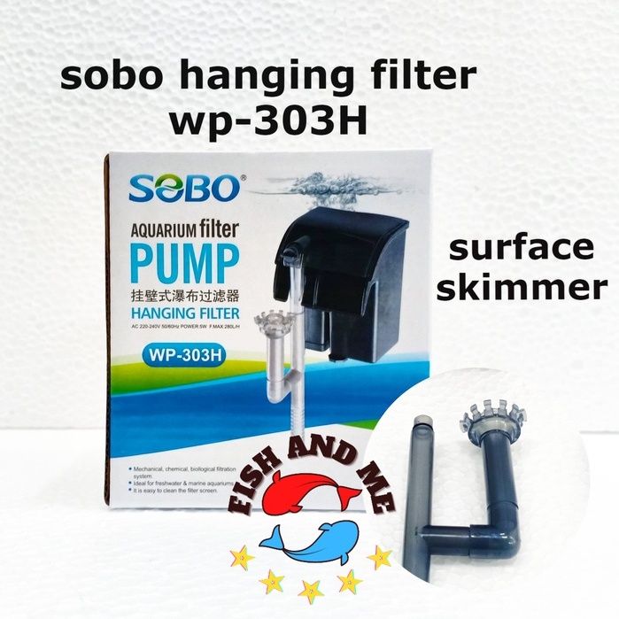 SOBO WP303H 280L/H 5W Hanging Filter With surface skimmer Aquarium