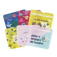 【jw】☁▪✚  Cartoon Pattern Reusable Hologram Ziplock Plastic Food Snack Pouches