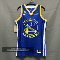 【High Quality】Mens 2022-23 New Original NBA Golden State Warriors Curry #30 StephenˉCurry Jersey Icon Edition Blue Swingman Heat-pressed