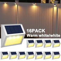 Outdoor LED Lights Solar Powered 3LED Waterproof Garden Wall Lamp For Fence Deck Stair Lights Decoration Outdoor Lighting