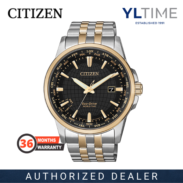 Citizen Gent BX1006-85E World Time Analog Eco-Drive Watch (100