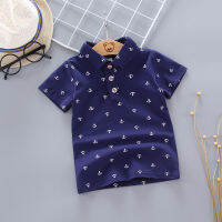 Summer Kids Baby Boys Tops Short Sleeve T-shirt For Boy Child Casual Cotton Polo Shirts Clothing Infants Fashion Tee Shirt Clothes Gentleman Formal Party Blouse 1 2 3 4 Years