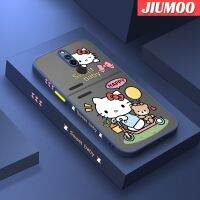 เคส JIUMOO สำหรับ Xiaomi Redmi 8 8A 8A Pro เคสลายการ์ตูนแฮปปี้ฮัลโหลคิตตี้ดีไซน์ใหม่ด้านข้างบางมีน้ำค้างแข็งโปร่งใสกันกระแทกเคสมือถือแข็งปลอกซิลิโคนคลุมทั้งหมดเคสป้องกันกล้องนุ่ม