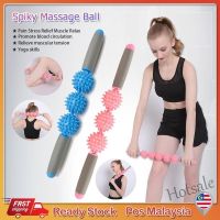 【hot sale】❅♦ C04 Yoga Pilates roller 3 Ball Massage Stick Facial Cellulite Relax Muscle Roller Sports Roller Yoga Ball Stick Meridian