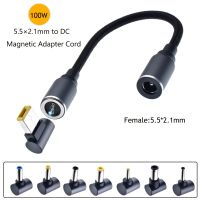 5.5x2.1mm Female to Male Dc Jack Plug Power Adapter Connector for Lenovo Asus Dell Hp Laptops Fast Charging Magnetic Cord Cable