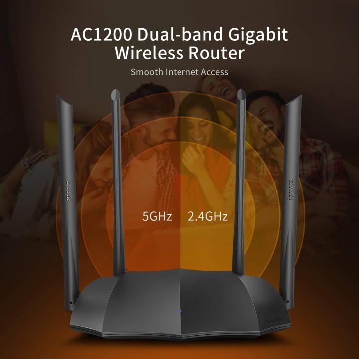 tenda-ac8-ac1200-dual-band-gigabit-wireless-router-2-4ghz-300mbps-5ghz-867mbps-ของแท้-ประกันศูนย์-5ปี