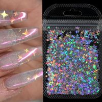 Color Holographics Laser Star Nail Starry Sequins for Nails Colorful Flakes Paillette Tool Nail Art Decorations DIY Design Decal