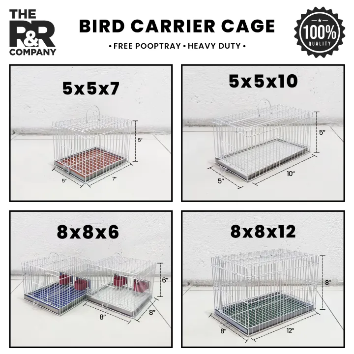 Heavy Duty Bird Travel Cage Carrier Metal with poop tray 5x7 5x10 8x8