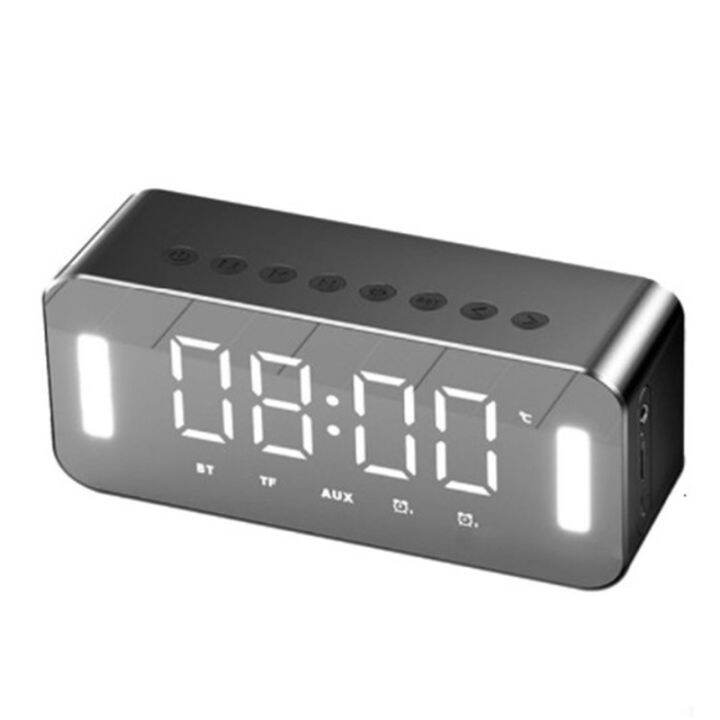 Malory shop】 Alarm Clock Bluetooth Speaker Wireless Stereo Bass Speaker