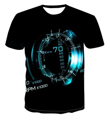 3d New Print Personalized Clock Geometry T -Shirt Fashion Street Style Men S Summer Short Sleeve Top T -Shirt 110 - XS-4XL